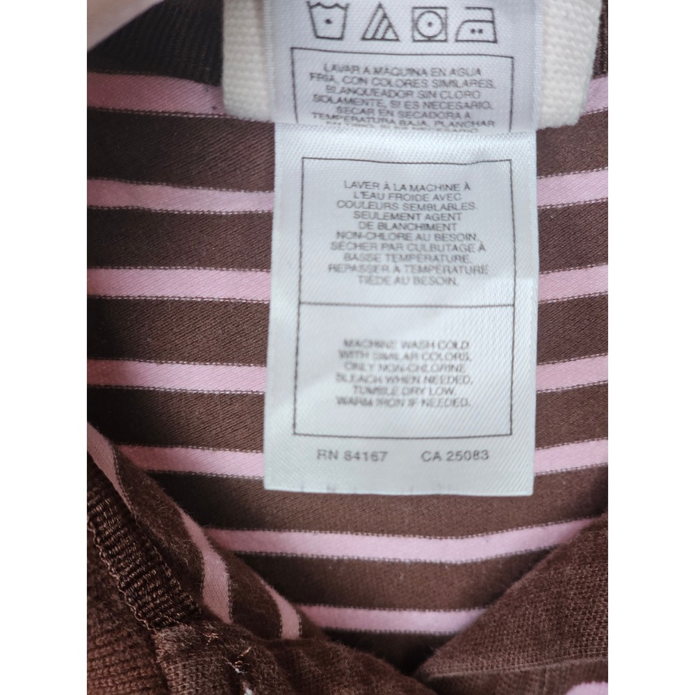 Vintage Y2K Disney World of Disney NYC Striped Long‎ Sleeve Polo Shirt Mickey L - Picture 5 of 7